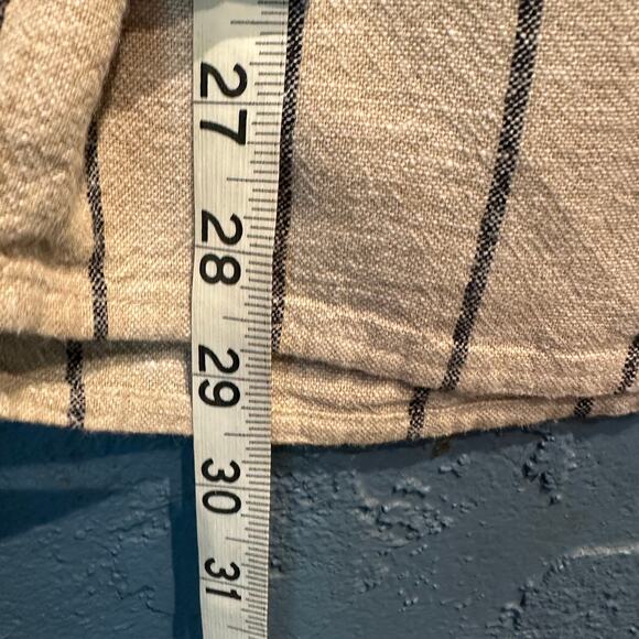 Maurices Size 1X Linen Blend Wide Leg Pull On Pants Beige Black Striped - Picture 9 of 10